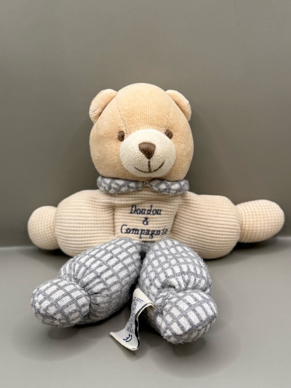 Doudou et Compagnie Baby Bear Rattle Lovey Plush Stuffed Animal Baby Toy